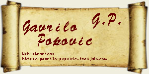 Gavrilo Popović vizit kartica